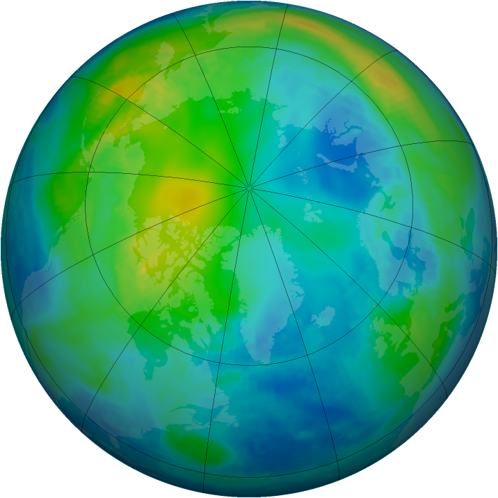 Arctic ozone map for 07 November 2000